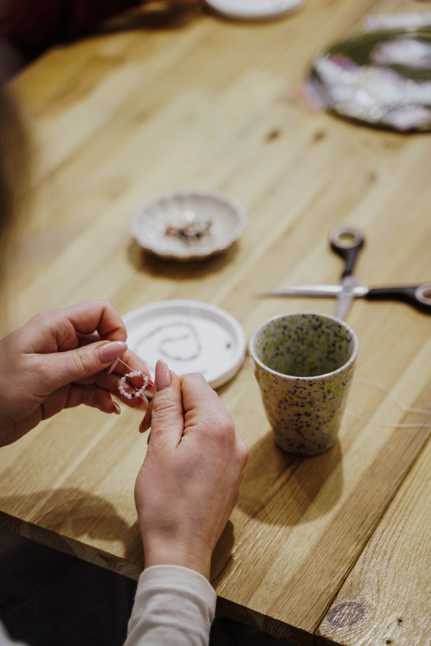 zestaw do zrobienia samemu: bransoletka+ pierścionek na gumce jubilerskiej + spotkanie ze mną