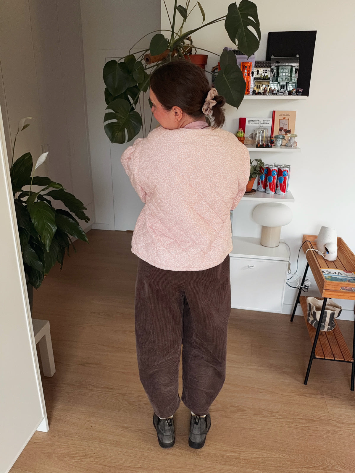 Spodnie barrel Poppi sztruksowe Mokka